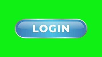 Login Glossy Web Button Design Animation on Green Background video