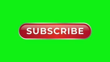 Subscribe Glossy Red Web Button Design Animation on Green Background video