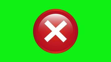No, cruzar lustroso rojo web botón diseño animación en verde antecedentes video