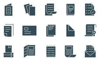 File document line icon set. collection of paper and files, management icons vector illustration