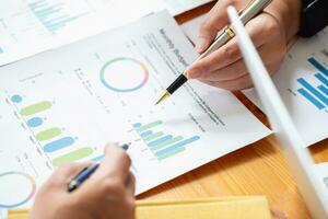 Planning to reduce investment risks, The business team is planning to adjust the marketing strategy to make the company profitable and analyze the investment for customers within the company. photo