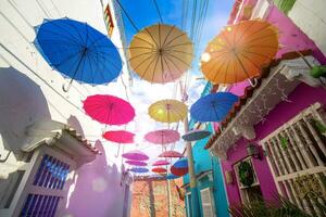 Columbia, Unesco site, colorful Cartagena Walled City Cuidad Amurrallada in historic city center photo