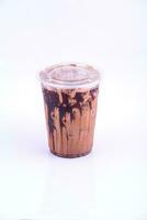 Mocha coffee. Beverage for summer on the white background. photo