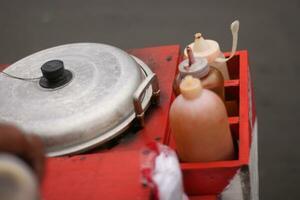 Kojek or Cilok, a traditional Indonesian street food made from tapioca flour. photo