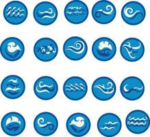 set of ocean wave icon vector