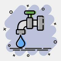 Icon save water. Ecology and environment elements. Icons in comic style. Good for prints, posters, logo, infographics, etc. vector