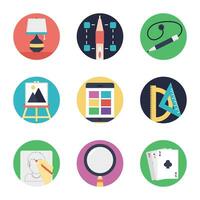 Bundle of Artwork Flat Icons vector