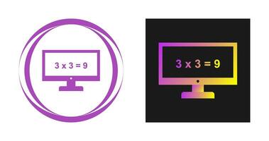 matemáticas en icono de vector de computadora