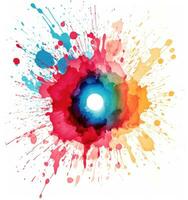 Watercolor paint splash isolated photo