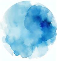 Blue watercolor paint spot photo