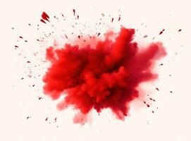 Red powder splash isolated photo