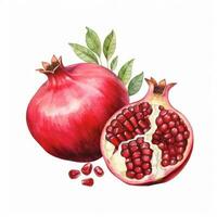 Ripe pomegranate isolated photo