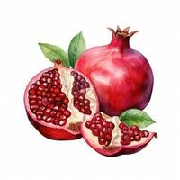 Ripe pomegranate isolated photo