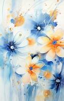 Watercolor floral background photo