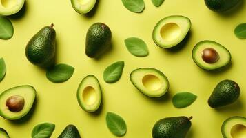 Green and yellow avocado background photo