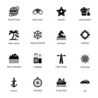 Collection of Maps and Navigation Tools Icons vector