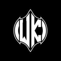 WK letter logo design. WK creative monogram initials letter logo concept. WK Unique modern flat abstract vector letter logo design.