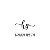 HG Initial Handwriting Template Design vector