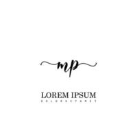 MP Initial Handwriting Template Design vector