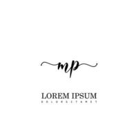 MP Initial Handwriting Template Design vector