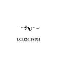 OW Initial Handwriting Template Design vector