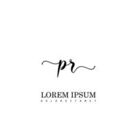 PR Initial Handwriting Template Design vector