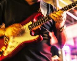 Man with electric guitar photo