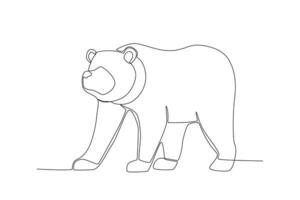 One line drawing of a American Black Bear. Trendy continuous line vector design graphic illustration Vector Format