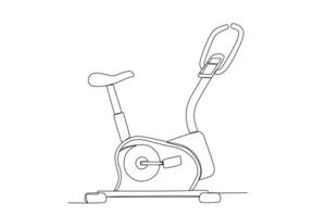 plano icono de un soltero continuo línea dibujo de palo bicicleta. contorno símbolo para web o móvil aplicación diseño. pesa contorno pictograma. soltero línea dibujo vector gráfico