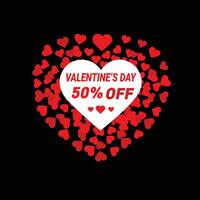 50 percent off sale valentines day vector