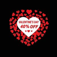 40 percent off sale valentines day vector