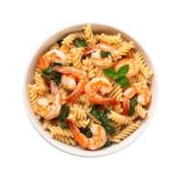 Pasta with shrimps isolated png