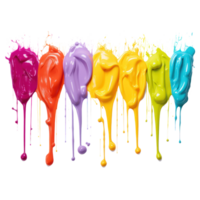 Colorful paints isolated png