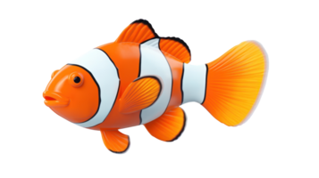 An orange and white clown fish isolated png