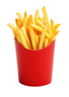 papas fritas dentro un rojo bolso aislado png