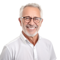 Smiling older man isolated png