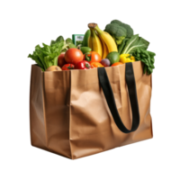 Shopping bag with groceries isolated png