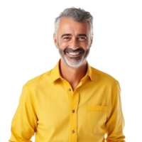 Business man in yellow shirt isolated png