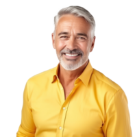 Business man in yellow shirt isolated png