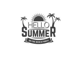 this is summer and beach logo design vector