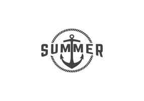 this is summer and beach logo design vector