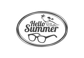 this is summer and beach logo design vector