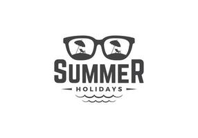 this is summer and beach logo design vector