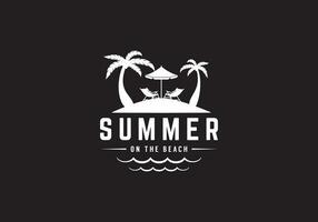 this is summer and beach logo design vector