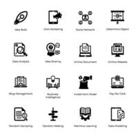 Business Management Glyph Icons Pack vector