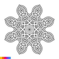 Mandala Art for coloring book. Clean Decorative round ornament. Oriental pattern, Vector illustration Coloring book page. Circular pattern in form of mandala for Henna, Mehndi, tattoo, decoration.