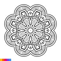 mandala Arte para colorante libro. limpiar decorativo redondo ornamento. oriental patrón, vector ilustración colorante libro página. circular modelo en formar de mandala para alheña, mehndi, tatuaje, decoración.