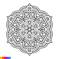 mandala Arte para colorante libro. limpiar decorativo redondo ornamento. oriental patrón, vector ilustración colorante libro página. circular modelo en formar de mandala para alheña, mehndi, tatuaje, decoración.