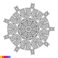 mandala Arte para colorante libro. limpiar decorativo redondo ornamento. oriental patrón, vector ilustración colorante libro página. circular modelo en formar de mandala para alheña, mehndi, tatuaje, decoración.