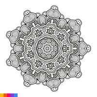 mandala Arte para colorante libro. limpiar decorativo redondo ornamento. oriental patrón, vector ilustración colorante libro página. circular modelo en formar de mandala para alheña, mehndi, tatuaje, decoración.